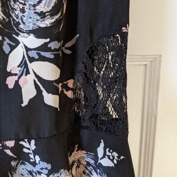 Black semi formal dress with lace cutouts - Picture 3 of 6